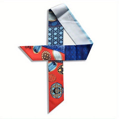 26 Letter Flower Print Neckerchief Casual Hair Ribbon Handbag Handle