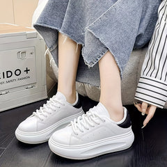Women's Platform Lace-Up Sneakers Low Top Outdoor Shoes