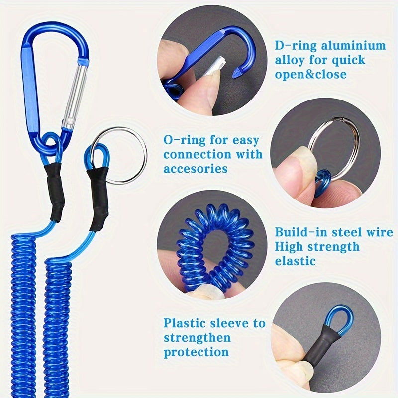 Fishing Lanyard Retractable Safety Rope Coiled With Clip