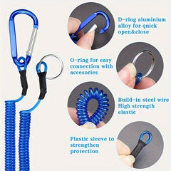 Fishing Lanyard Retractable Safety Rope Coiled With Clip