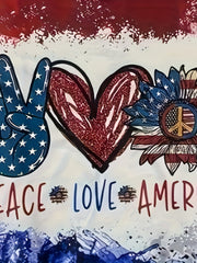 3D PEACE LOVE AMERICA Short Sleeve T shirt Kids Pullover Tops Summer