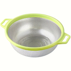 1pc Stainless Steel Kitchen Washing Basin Round Fruit Vegetable Filter Basin