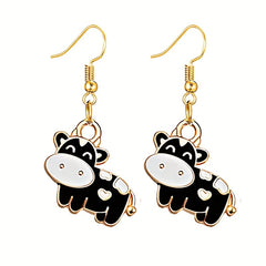 Cow Drop Earrings Gift for Girls Animal