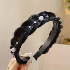 Girls Pearl Braid Hair Hoop Headband Hair Accessories