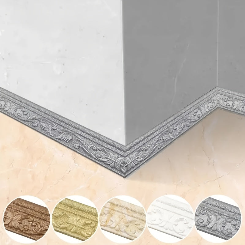 3D Foam Baseboard Waterstop Anti-collision Corner Decor