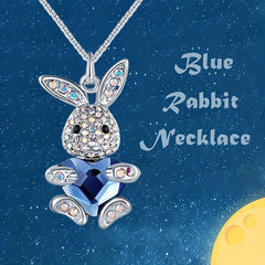 Crystal Rabbit Pendant Necklace - Fashionable Girl Party Jewelry