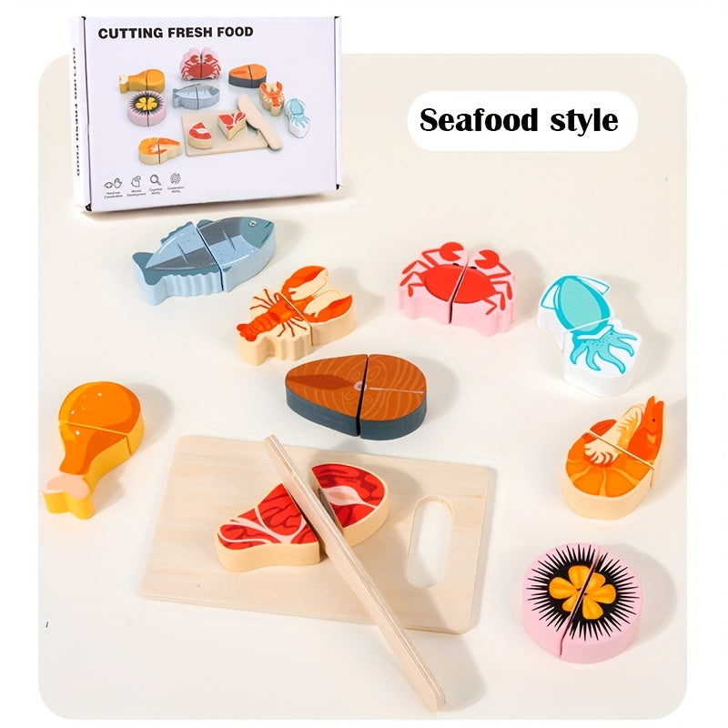 Kids Mini Kitchen Playset with Cuttable Fruits & Vegetables