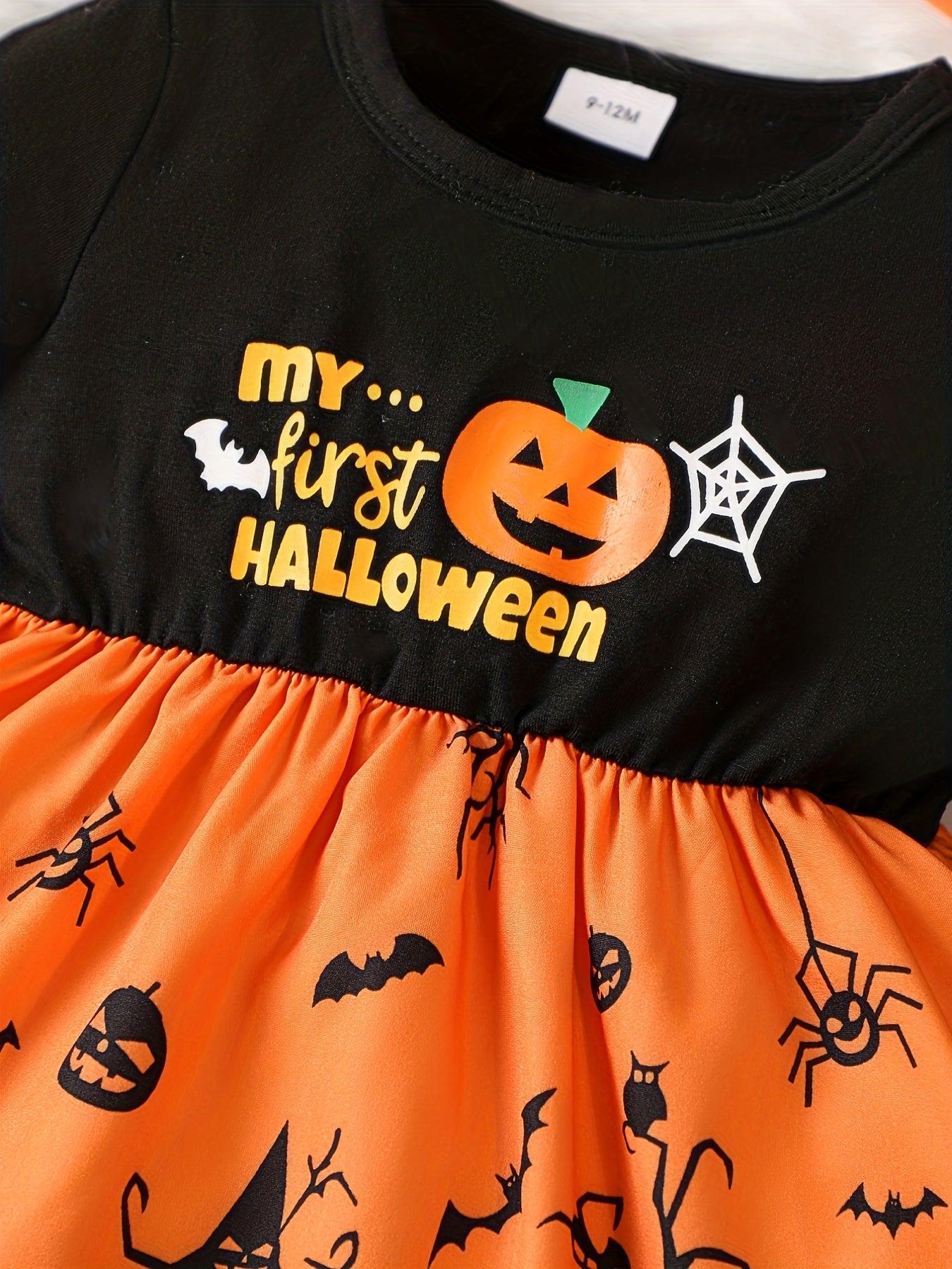 Baby Girl's Halloween Outfit Pumpkin Princess Dress Set