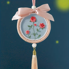 DIY Flower Embroidery Pendant Material Set