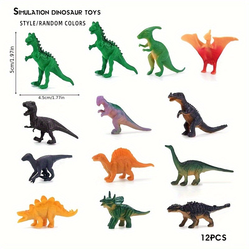 12pc Realistic Dinosaur Toy Set T Rex Triceratops Brachiosaurus Veloci