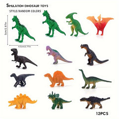 12pc Realistic Dinosaur Toy Set T Rex Triceratops Brachiosaurus Veloci