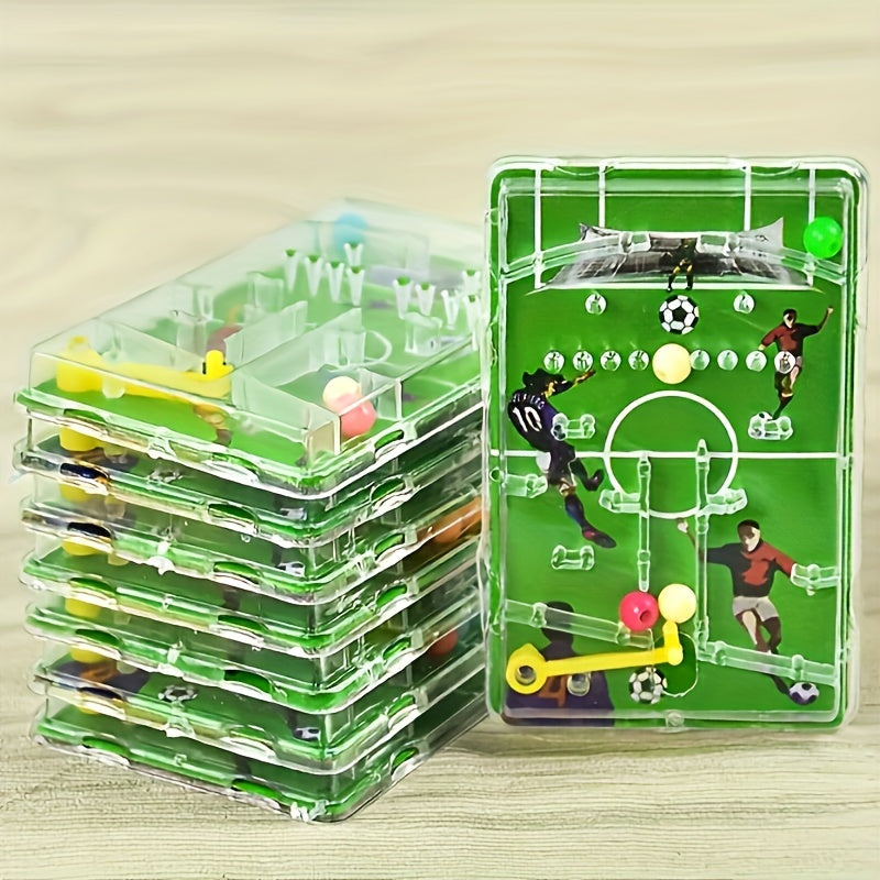 12pcs Football Maze Puzzle Games Plastic Party Favors Soccer Ball Player Figures