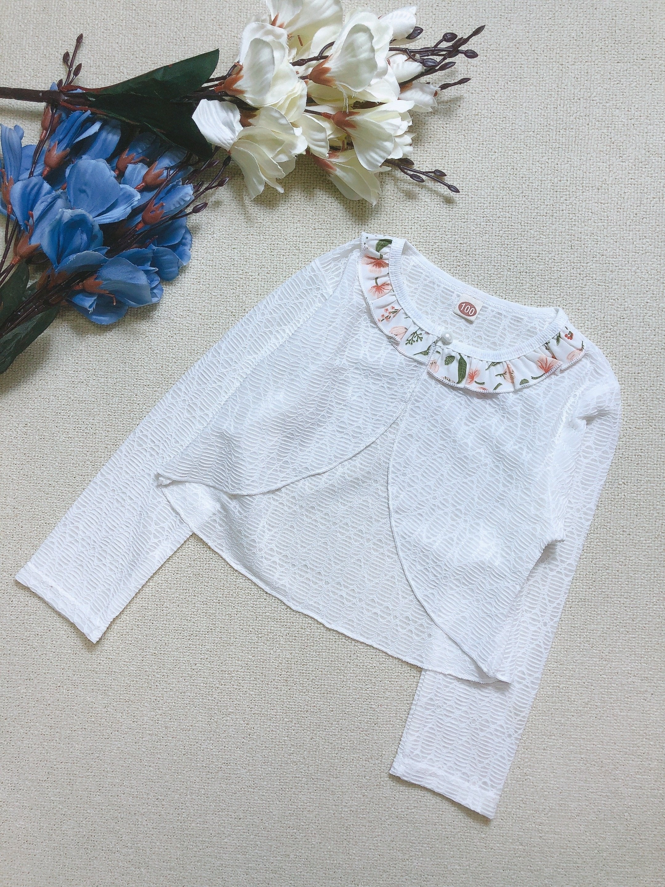 Floral Ruffle Lace Sunscreen Shawl UV Protection Cardigan