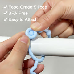 3pcs Silicone Stroller Straps Safely Hold Baby Toys Sippy Cups & More BPA