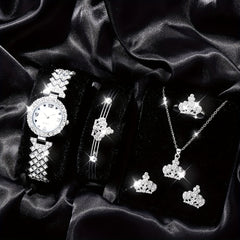 Kids Quartz Watch & 5 Heart Jewelry Sets