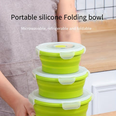 Leakproof Silicone Insulated Lunch Box Collapsible Bento Box for Office Workers