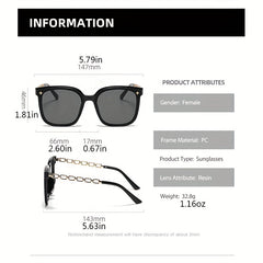 Square Sunglasses Chain Charm Anti Glare UV400