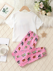 Girl's 2pcs Princess Pajama Set - T shirt & Pants