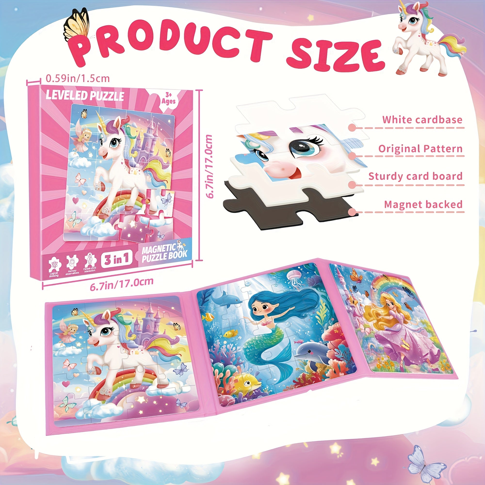 Magnetic Puzzles for Kids Toddler Book to Develop Creativity and Motor Skills
