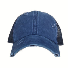Men's Denim Baseball Cap Distressed Outdoor Sports Hat