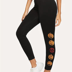 Halloween Pumpkin Print Yoga Leggings