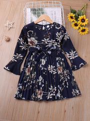 Floral Flare Long Sleeve Dress for Girls