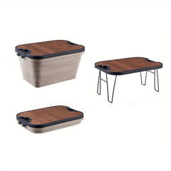 Outdoor Storage Box Wooden Lid Functional Organizing