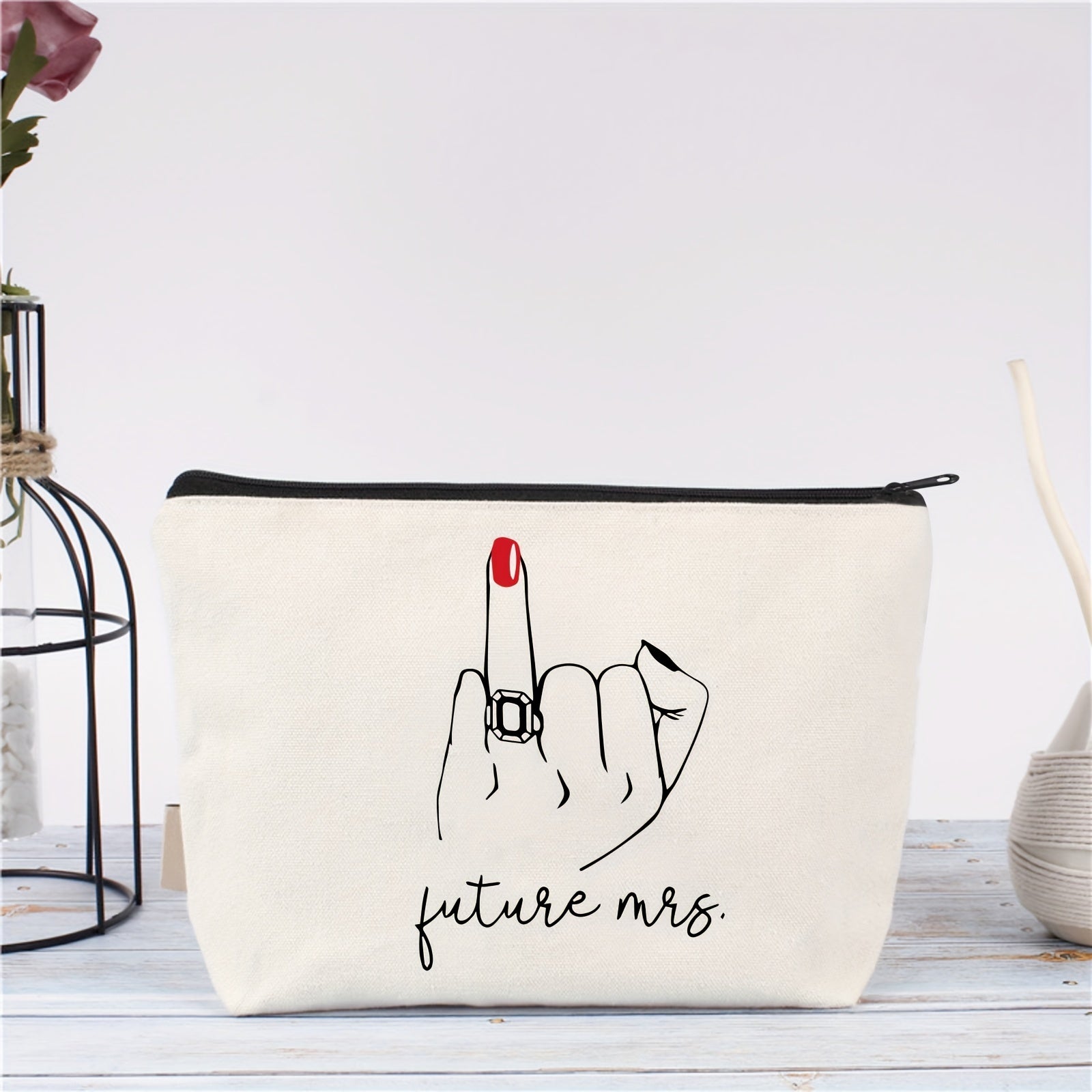 Future Mrs Makeup Bag Travel Pouch Gift For Women Bride To Be Newly Engaged