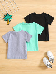 Baby Boys Casual Set Coconut Tree Pattern Short Sleeve T shirts 3pcs