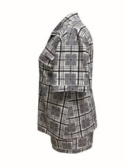 Plaid Print Shirt & Shorts Pajama Set