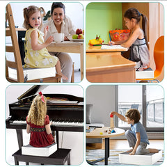 Toddler Booster Seat Dining Table PU Washable Non Slip Double Safe Straps