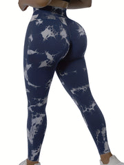 Tie Dye Seamless Leggings High Waist Yoga Pants Scrunch Butt Lifting Tights
