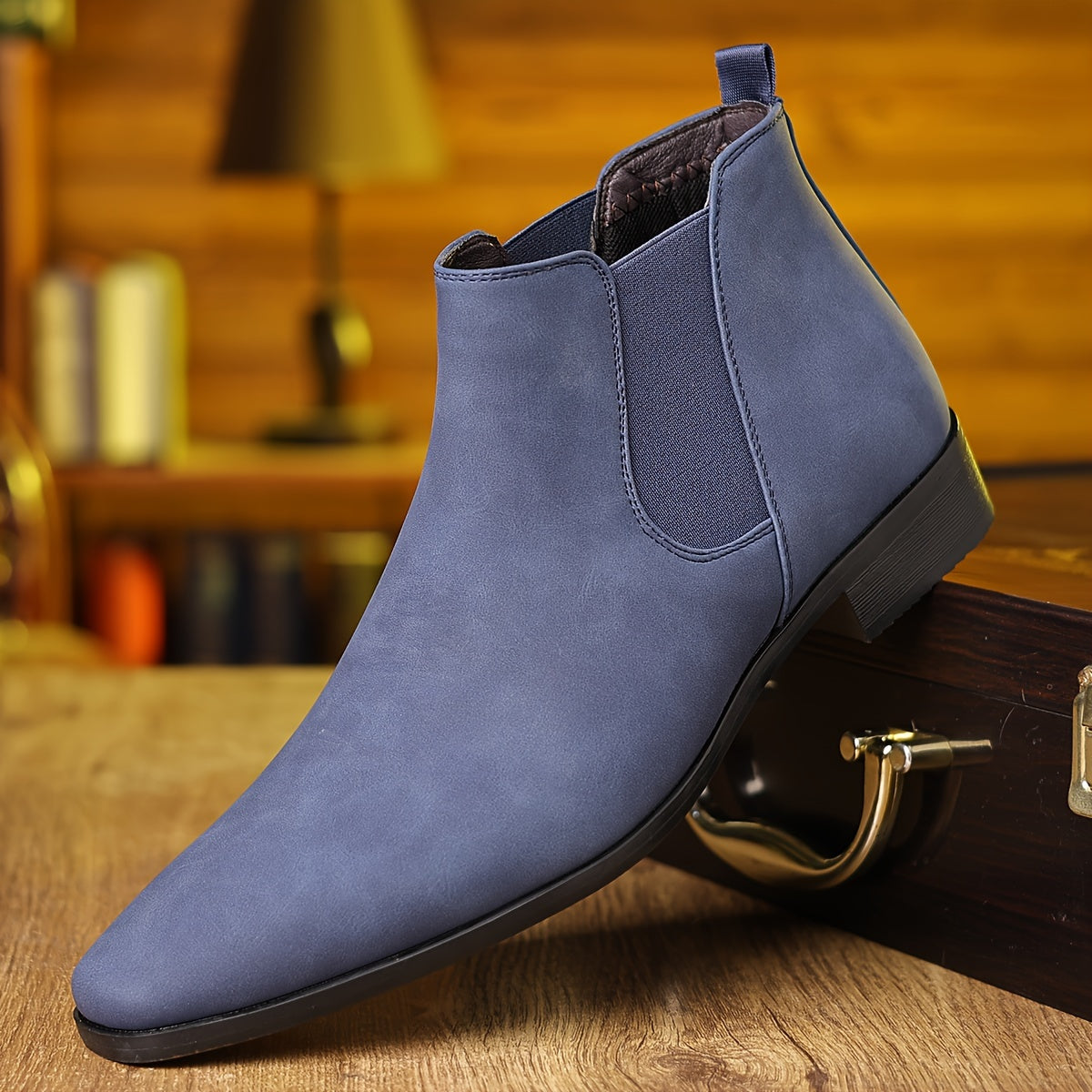 PLUS SIZE Men's Solid Ankle Chelsea Boots Slip On Shoes