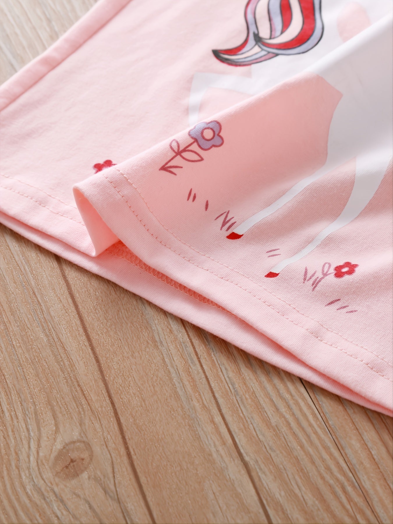 2pcs Girls Unicorn Print Cotton Pajama Sets