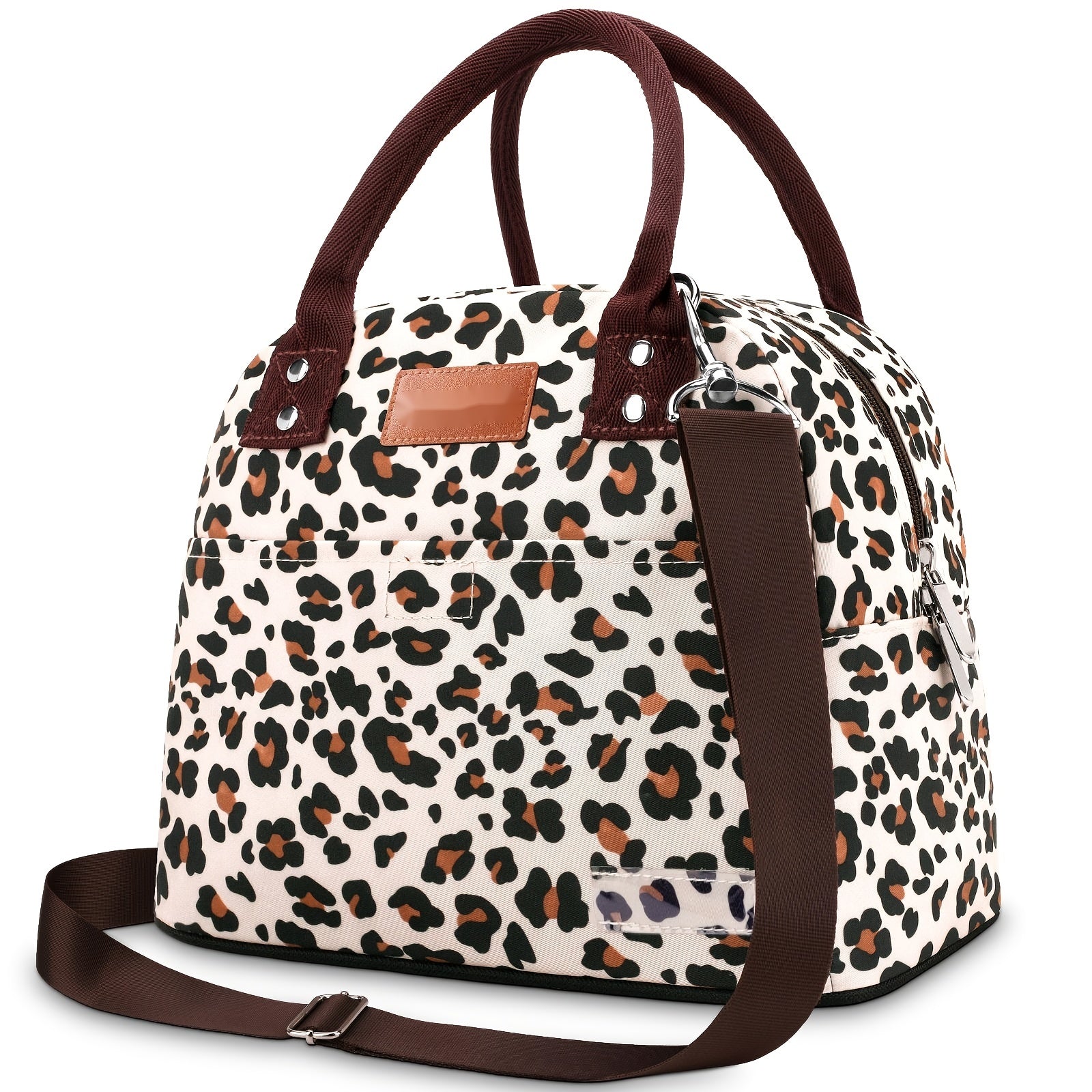 Leopard Lunch Bag Insulated & Reusable with Adjustable Strap