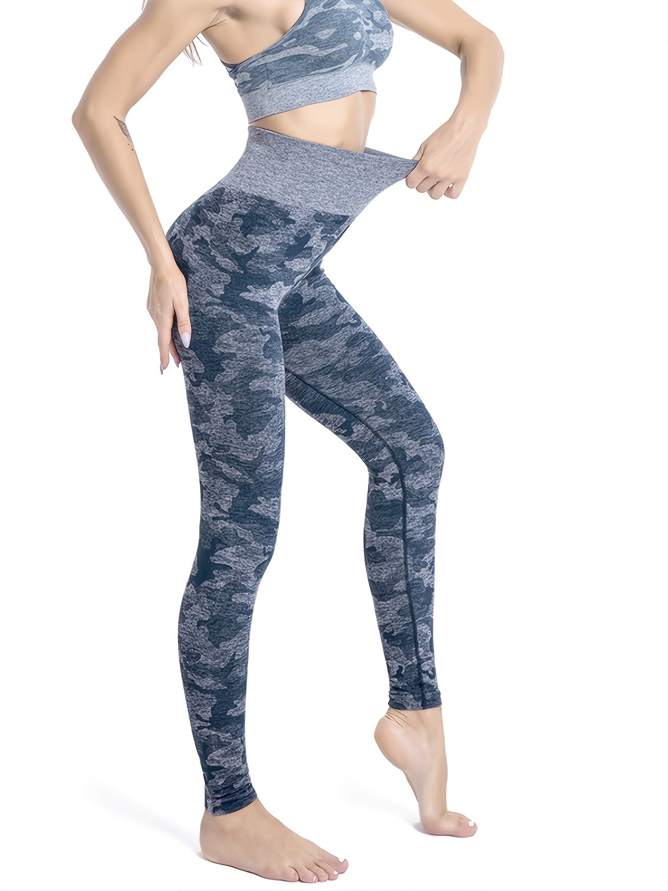 High Waist Camo Yoga Leggings for Fitness Gym Wear