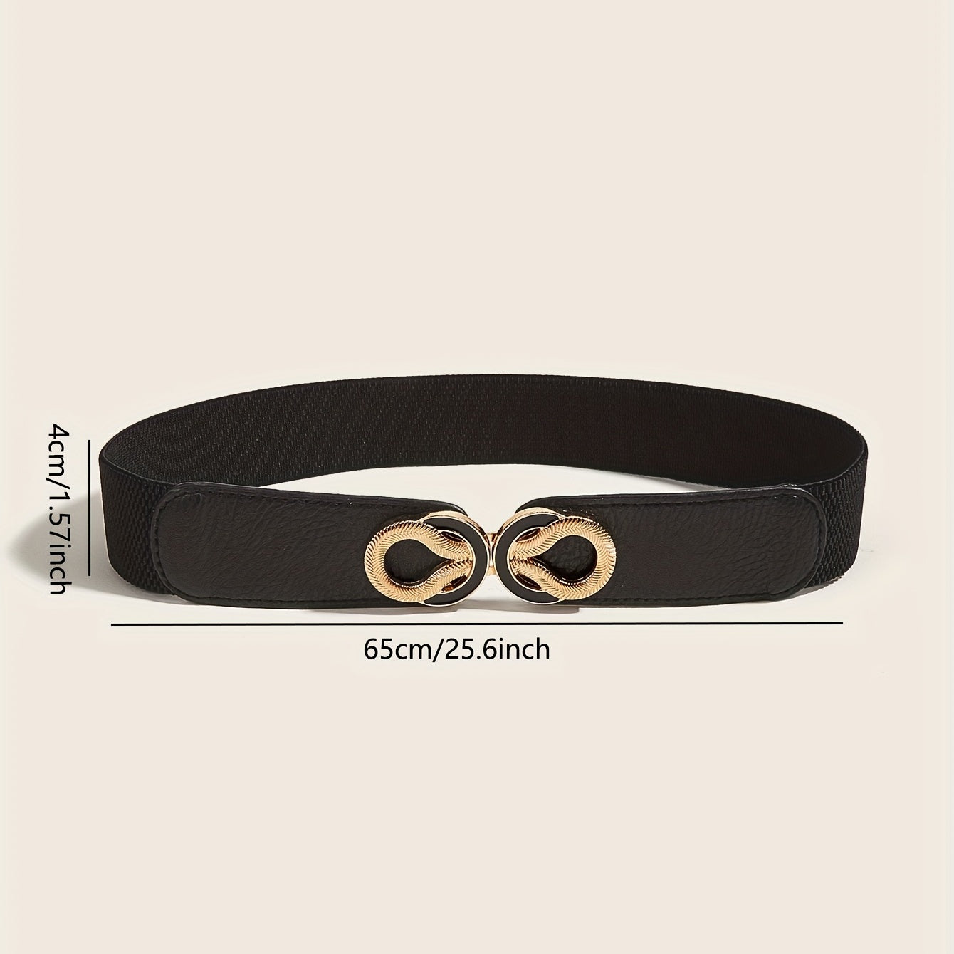 Double Snake Buckle Elastic Belt Wide Waistband Vintage Girdle