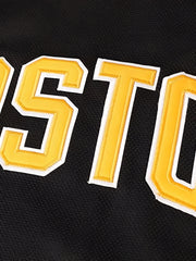 Men's Embroidery Ice Hockey Jersey Vintage Stripe V Neck Long Sleeve
