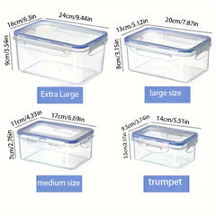 4pcs Kitchen Refrigerator Fresh Keeping Box Microwave Resistant Plastic