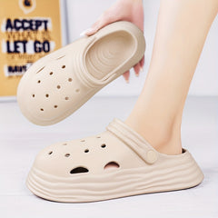 Women's Platform Clogs Solid Closed Toe Sandals