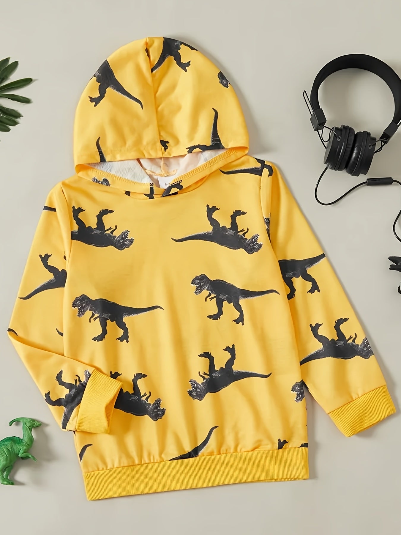 Boys Dinosaur Print Hoodie for Autumn & Spring