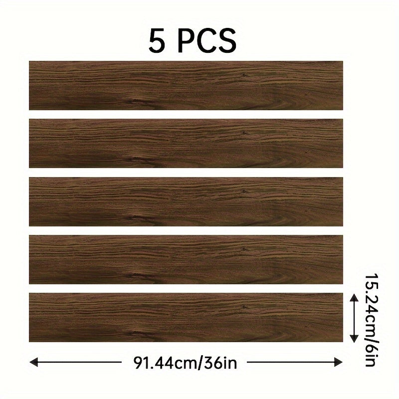5pcs Peel And Stick Wood PVC Floor Tile Self Adhesive Waterproof