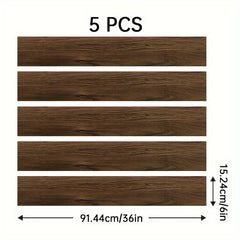 5pcs Peel And Stick Wood PVC Floor Tile Self Adhesive Waterproof