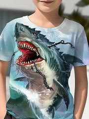 Boys' Shark Graphic T Shirt for Summer Outings