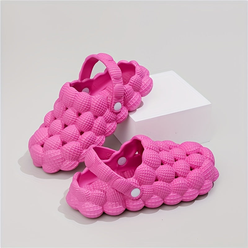 Girl's Ultra Soft Massage Bubble Slides Relaxable Non Slip Spa Slippers