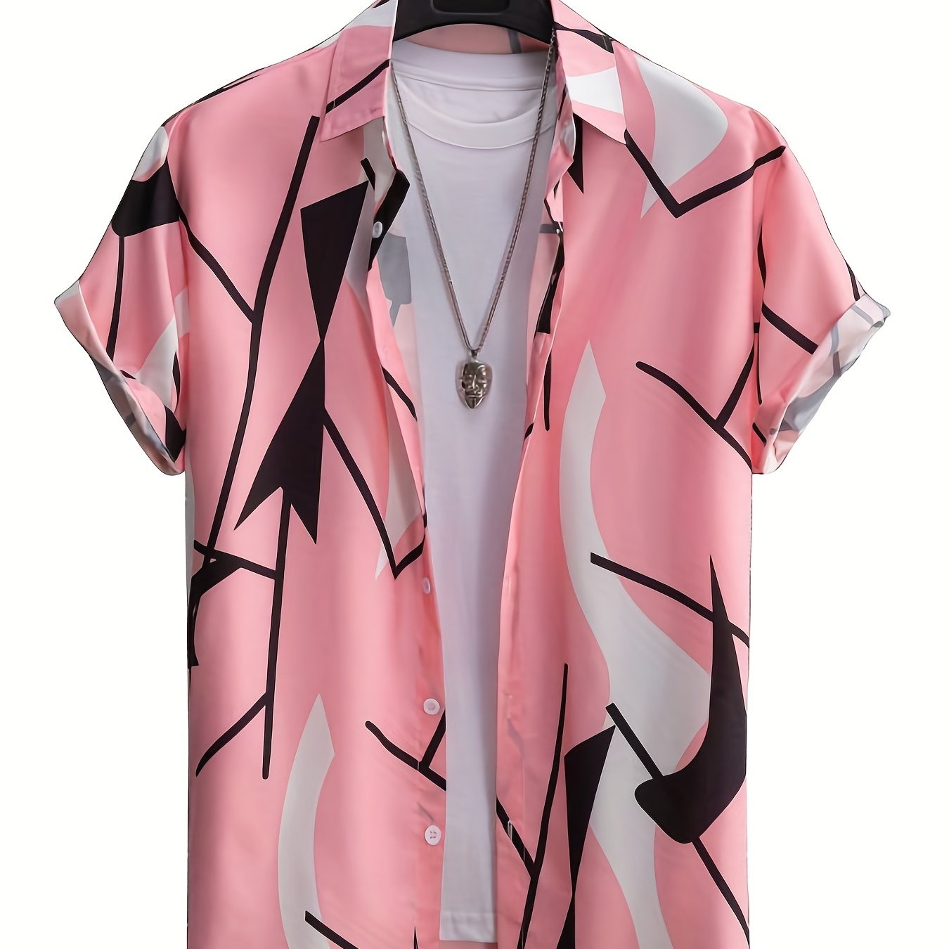 Abstract Print Men's Casual Short Sleeve Shirt