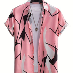 Abstract Print Men's Casual Short Sleeve Shirt