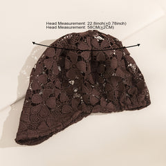 Lace Flower Soft Turban Hat Vintage Heap Hat Elastic Cap