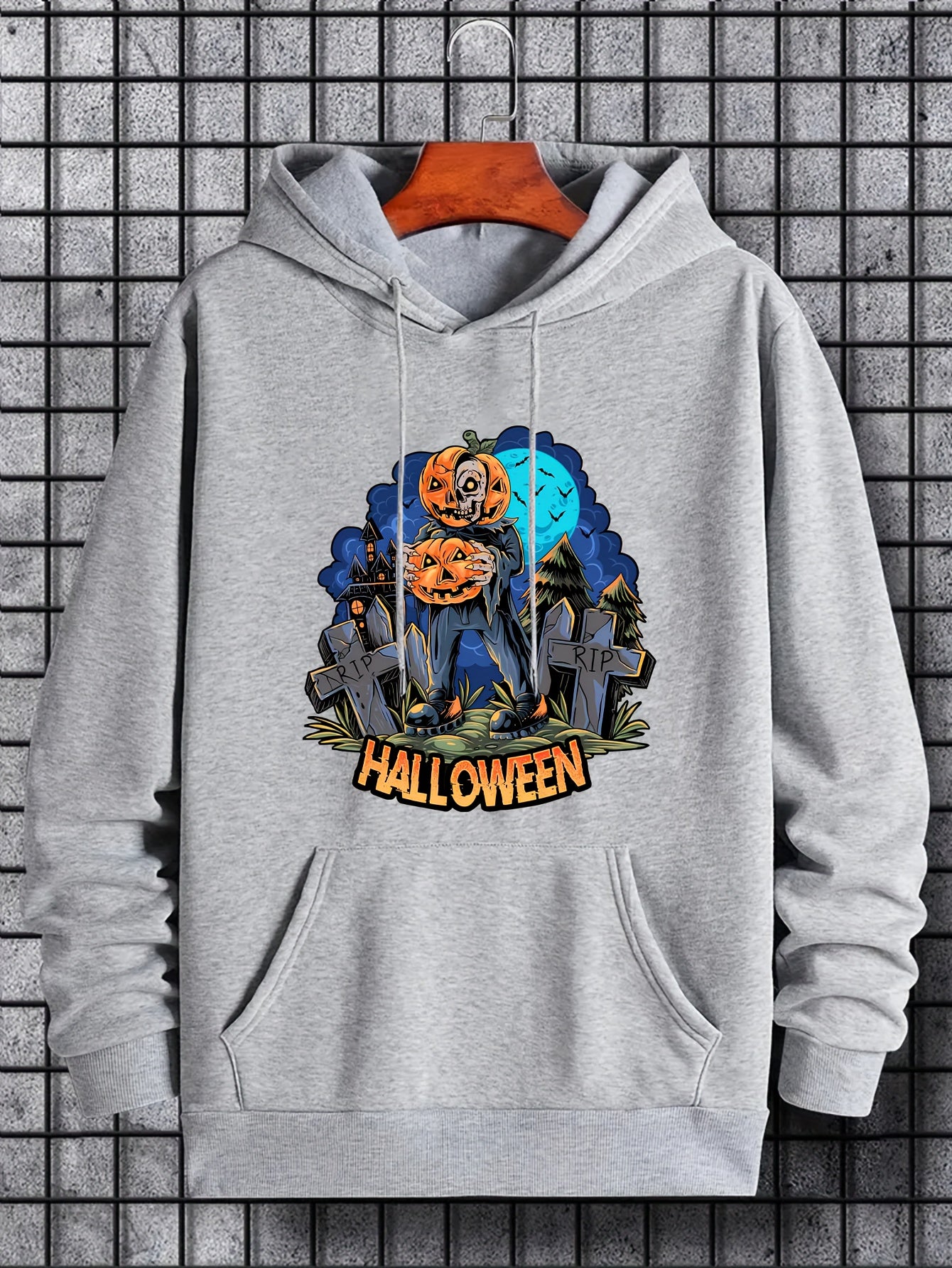 Men's Halloween Style Graphic Hoodie Active Breathable Hooded Sweatshirt