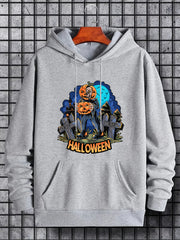 Men's Halloween Style Graphic Hoodie Active Breathable Hooded Sweatshirt